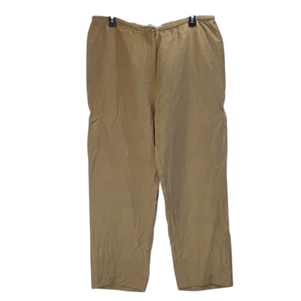 Nurture Womens L Beige Silk/Linen Blend Casual/Office Wear/ Lagen Look Pants 0